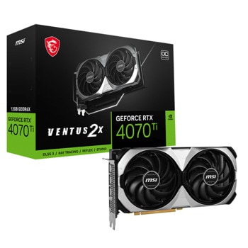 Видео карта Nvidia GF RTX 4070 Ti, 12GB, MSI Ventus 2X OC, PCI-E 4.0, GDDR6X, 192-bit, DisplayPort, HDMI | JAR Computers MSI GF RTX 4070 Ti VENTUS 2X 12G OC 912-V513-433