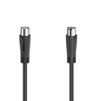 Кабел Hama 205190, от RF coaxial connector IEC(м) към RF coaxial connector IEC(м), 1.5m, черен | JAR Computers Hama 205052