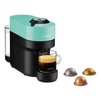 Кафемашина на капсули NESPRESSO VERTUO POP, 1500W, енергиен клас А+, 5 дължини на кафето, 30 мин. време за загряване, светлосиня | JAR Computers Кафемашина с капсули NESPRESSO VERTUO POP mint