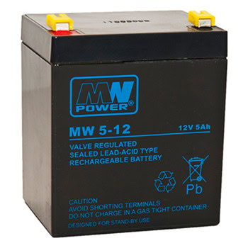 Акумулаторна батерия MW 5-12 / MW 5-12L, 12V, 5Ah, AGM, F1/F2 конектори | JAR Computers MW 5-12 / MW 5-12L
