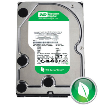 Твърд диск 750GB WD Caviar® Green™, SATA2, 7200rpm max, 32MB | JAR Computers 750GB WD Green SATA2 32MB