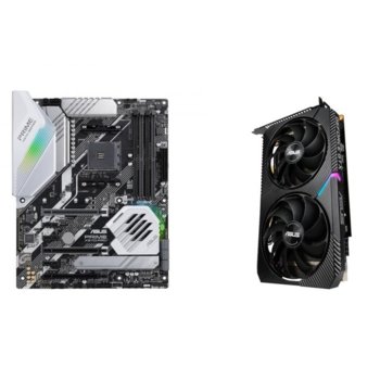 Дънна платка Asus Prime X570-Pro в комплект с видео карта "ASUS DUAL GTX 1660 Super Mini OC Edition 6GB GDDR6 192 bit", X570, AM4, DDR4, PCIe 4.0 (DisplayPort&HDMI)(SLI&CFX), 6x SATA 6Gb/s, 1 x M.2 socket, 4x USB 3.2 Gen 1, 3x USB 3.2 Gen 2, ATX | JAR Computers Asus ASUS-MB-X570-PRO-GTX1660S