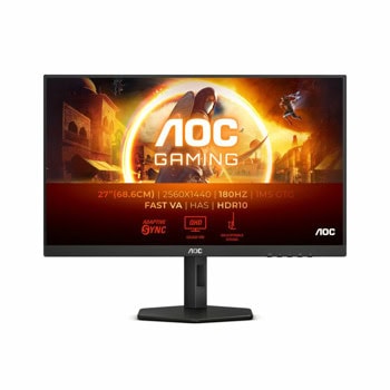 Монитор AOC Q27G4XN, 27" (68.58cm) VA панел, 180Hz, QHD, 0.5ms, 80 000 000:1, 300cd/m2, DisplayPort, HDMI | JAR Computers AOC Q27G4XN