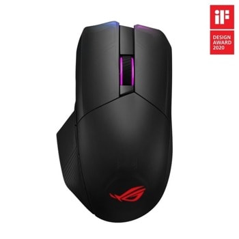 Мишка Asus ROG Chakram, оптична (16000 dpi), гейминг, безжична/жична, USB, черна, Aura Sync RGB подсветка, програмируем джойстик | JAR Computers Asus ROG Chakram 90MP01K0-BMUA00