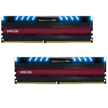 Памет 16GB (2x8GB) DDR4 3000MT/s, Team Group Delta Blue, TDTBD416G3000HC16CDC01, 1.35V | JAR Computers Team Group Delta Blue 16GB