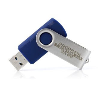 Памет 32GB USB Flash Drive, Goodram Twister, USB 3.0, индиго | JAR Computers Goodram 32GB USB 3.0 PD32GH3GRTSBR9