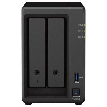 Мрежови диск (NAS) Synology DS723+, двуядрен AMD Ryzen R1600 2.6/3.1 GHz, 2GB DDR4, 2x M.2, 2x 1GbE LAN, 1x USB 3.0 | JAR Computers Synology DS723+