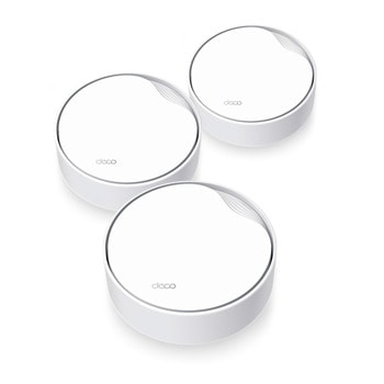 Безжична Wi-fi система TP-Link Deco X50-PoE (3-pack), 3000Mbps, 2.4GHz (574 Mbps), 5GHz (2402 Mbps), Wireless AX, 1x 10/100/1000 LAN/WAN, 1x 10/100/2500 LAN/WAN, 4 вътрешни антени, PoE, 3 устройства | JAR Computers TP-Link Deco X50-PoE(3-pack) AX3000