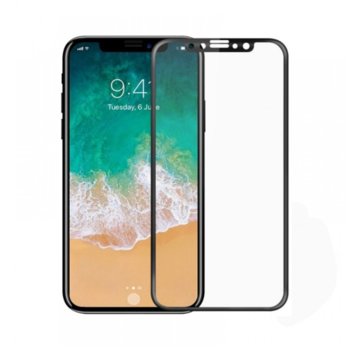 Протектор от закалено стъкло /Tempered Glass/ за iPhone XS Max, Черен, дебелина 0.3mm | JAR Computers DF52595 Протектор за iPhone XS Max