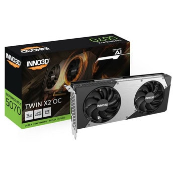 Видео карта Nvidia GF 5070, 12GB, Inno3D Twin X2, OC, PCI-E 5.0, GDDR7, 192-bit, DisplayPort, HDMI | JAR Computers Inno3D GeForce RTX 5070 Twin X2 OC 12GB