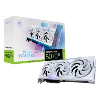 Видео карта Nvidia GF RTX 5070 Ti, 16GB, MSI Gaming Trio White, OC, PCI-E 5.0, GDDR7, 256-bit, DisplayPort, HDMI | JAR Computers MSI GF RTX 5070 Ti 16GB GAMING TRIO White OC