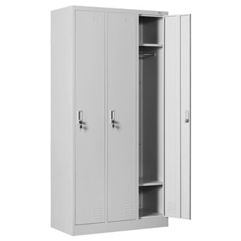 Метален шкаф RFG DZX-055/RAL7035, 3x шкафове, 6x рафтове, прахово боядисан, метален, заключване, сив | JAR Computers RFG DZX-055/RAL7035