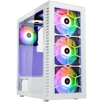 Кутия Kolink Observatory HF Glass ARGB, ATX/Micro-ATX/Mini-ITX, 1x USB 3.0, с прозорец, 6x ARGB вентилатора, бяла, без захранване | JAR Computers Kolink Observatory HF Glass White GEKL-131