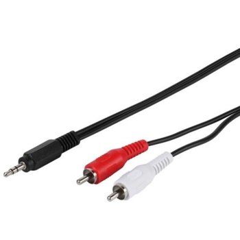 Кабел Vivanco 19320, от 2x RCA Chinch(м) към 1x 3.5мм(м), 1.5m, черен | JAR Computers Vivanco 19320 Аудио кабел