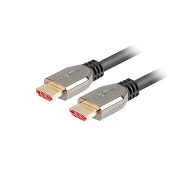 Кабел Lanberg CA-HDMI-30CU-0005-BK, от HDMI(м) към HDMI(м), 0.5m, 8K@60Hz, черен | JAR Computers Lanberg CA-HDMI-30CU-0005-BK