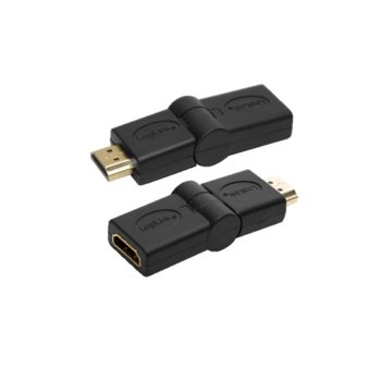 Преходник LogiLink AH0011, от HDMI(м) към HDMI(ж), въртящ се на 180°, черен | JAR Computers LogiLink AH0011 HDMI(м) към HDMI(ж)