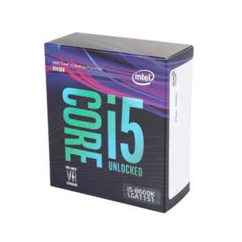 Процесор Intel Core i5-8600K шестядрен (3.60/4.30GHz, 9MB Cache, 350MHz-1.15 GHz GPU, LGA1151) BOX, без охлаждане | JAR Computers Intel Core i5-8600K BX80684I58600K