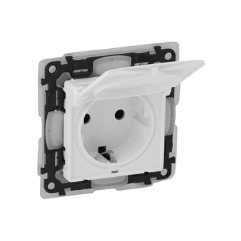 Контакт Legrand Valena Life, 16А, единичен, с капак, бял | JAR Computers Legrand 753119