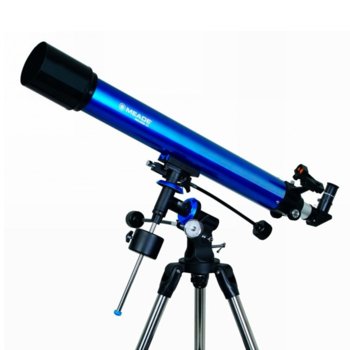 Телескоп Meade Polaris 90 mm EQ, рефракторен, 90мм диаметър на лещата, 900мм фокусно разстояние, визьор с червена точка, син | JAR Computers Meade Polaris 90 mm EQ 216003