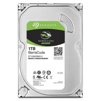 Твърд диск 1TB Seagate BarraCuda, SATA 6Gb/s, 7200 rpm, 64MB кеш, 3.5" (8.89 cm) image