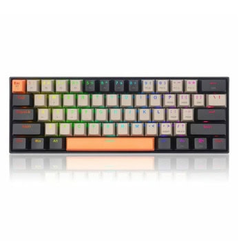 Клавиатура Redragon Redragon Draconic Pro, жична/безжична, механична, Redragon кафяви суичове, гейминг, RGB подсветка, черна, Bluetooth, USB, USB-C | JAR Computers Redragon Draconic PRO K530-OG-GY-BK-RGB-PRO_BR