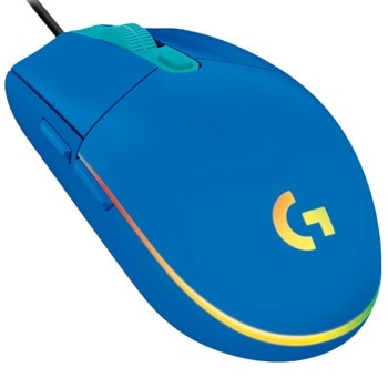 Мишка Logitech G203 LIGHTSYNC, оптична (8000 dpi), USB, гейминг, 6 програмируеми бутона, Lightsync RGB подсветка, синя | JAR Computers Logitech G203 LIGHTSYNC 910-005798