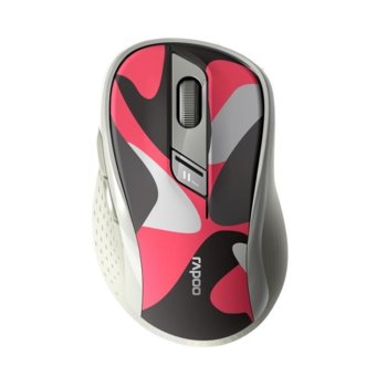 Мишка Rapoo M500 Silent, оптична (1600 dpi), безжична, безшумен клик, Bluetooth, червена/сива image