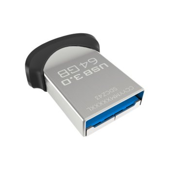 Памет 64GB USB Flash Drive, SanDisk Ultra Fit USB 3.0 | JAR Computers 64GB SanDisk Ultra Fit SDCZ43-064G-G46