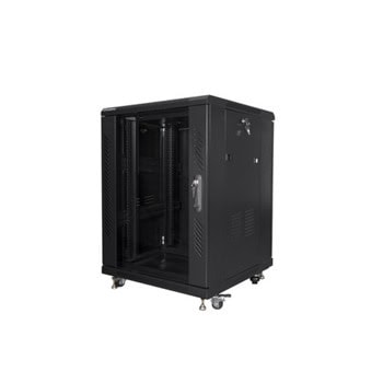 Комуникационен шкаф Lanberg FF01-6615-12B, 19", 15U, 84.8 x 60 x 60 cm, товароносимост до 800кг, черен | JAR Computers Lanberg FF01-6615-12B
