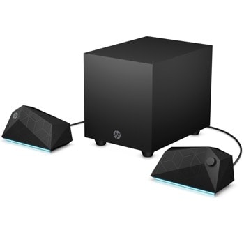 Тонколони HP Gaming Speakers X1000, 2.1, 30W RMS, USB, AUX, черни | JAR Computers HP Gaming Speakers X1000 8PB07AA
