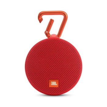 Тонколона JBL Clip 2, 1.0, 3W RMS, 3.5mm jack/Bluetooth, червен, микрофон, IPX7, до 8 часа работа | JAR Computers JBL Clip 2 Red JBLCLIP2REDAM