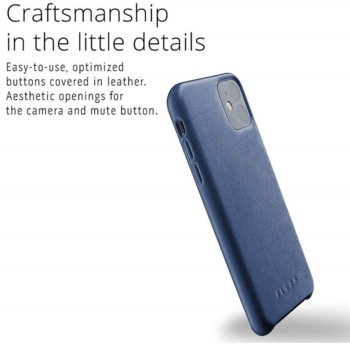 Mujjo Full Leather iPhone 11 blue MUJJO-CL-005-BL