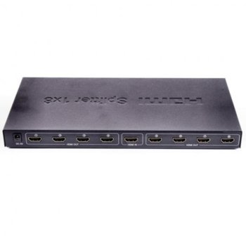 Видео сплитер, HDMI сплитер 1 вход - 8 изхода, Full HD 1080P 3D | JAR Computers SPLITTER HDMI 8PORTS