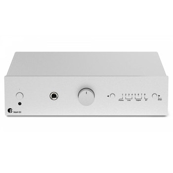Усилвател Pro-Ject Audio MaiA S3, подходящ за слушалки, 6.3mm Jack, 3x RCA, 1x Phono RCA, 1x Coaxial, 2x Optical, Bluetooth, aptX, 24-bit/192kHz, сребрист | JAR Computers Усилвател Pro-Ject MaiA S3 сребрист