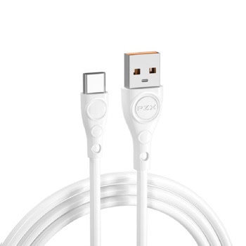 Кабел PZX S-06, от USB-A(м) към USB-C(м), 1m, бял | JAR Computers Кабел PZX S-06