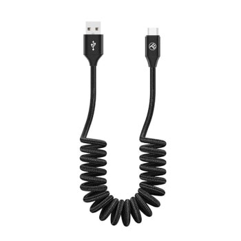 Кабел Tellur TLL155395, от USB A(м) към USB C(м), 1.8m, черен, разтегателен image