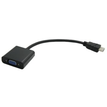 Преходник Roline S3200 Адаптер, HDMI-A(м) към VGA(ж), черен | JAR Computers Adapter Roline HDMI M - VGA F Standard S3200