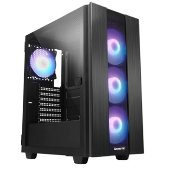Кутия Chieftec Hunter II, ATX/mATX/Mini ITX, 1x USB Type-C, прозорец, черна, без захранване | JAR Computers Chieftec Hunter II GS-02B-OP