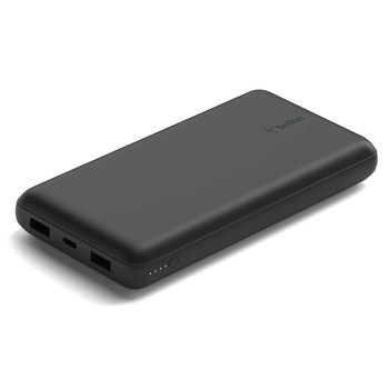 Външна батерия/power bank Belkin BPB012btBK, 20 000mAh, 15W, черна, 2xUSB-A, 1xUSB-C, LED индикация, бързо зареждане | JAR Computers Belkin 20 000mAh 15W BPB012btBK