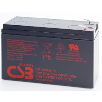Акумулаторна батерия CSB HR1234WF2, 12V, 9 Ah, F2 конектори | JAR Computers CSB - Battery 12V 9Ah HR1234WF2