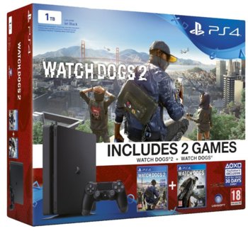 PlayStation 4 1TB + Watch Dogs + Watch Dogs 2