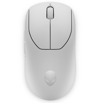 Мишка Dell Alienware Pro (545-BBFN), оптична (26000 dpi), безжична, USB, бяла (Lunar Light), до 120 часа време на работа, 6 програмируеми бутона | JAR Computers Dell Alienware Pro Wireless Lunar Light 545-BBFN