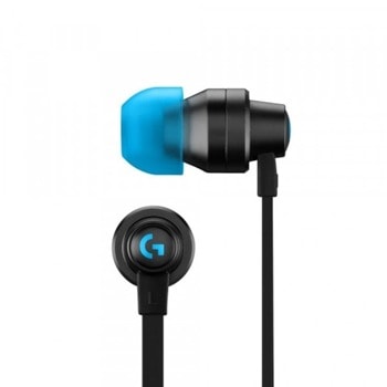 Слушалки Logitech G333, микрофон, тип "тапи", 3.5 mm jack, USB преходник, черни/сини image