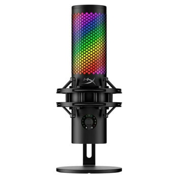 Микрофон HyperX QuadCast 2 S (9A273AA), AUX, USB-C, RGB подсветка, с поставка, черен | JAR Computers Настолен микрофон HyperX QuadCast 2 S