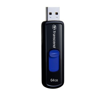 Памет 64GB USB Flash Drive, Transcend JetFlash 500, USB 2.0, черна | JAR Computers Transcend 64GB JETFLASH 500 (Blue)