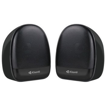 Тонколони Kisonli KS-08, 2.0, 6W, AUX, черни, USB захранване | JAR Computers Kisonli KS-08 22158