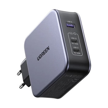 Зарядно устройство Ugreen 90549, от контакт към 1x USB-A(ж)/2x USB-C(ж), 12V/1.5A, сиво, 140W | JAR Computers Ugreen 90549 контакт към 1x USB A ж 2x USB C ж