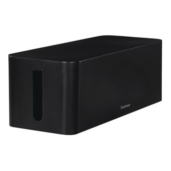 Кутия за кабели Hama 221012, черна, гумени крачета за стабилно закрепване | JAR Computers Кутия за кабели Hama 221012