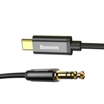 Кабел Baseus Yiven Type-C male to 3.5mm audio cable, от USB-C(м) към 3.5mm jack(м), 1.2m, черен | JAR Computers Baseus Yiven Type-C male to 3.5mm cable CAM01-01