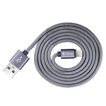 Devia Fashion USB A(м) към Lighting(м) 1.2m grey